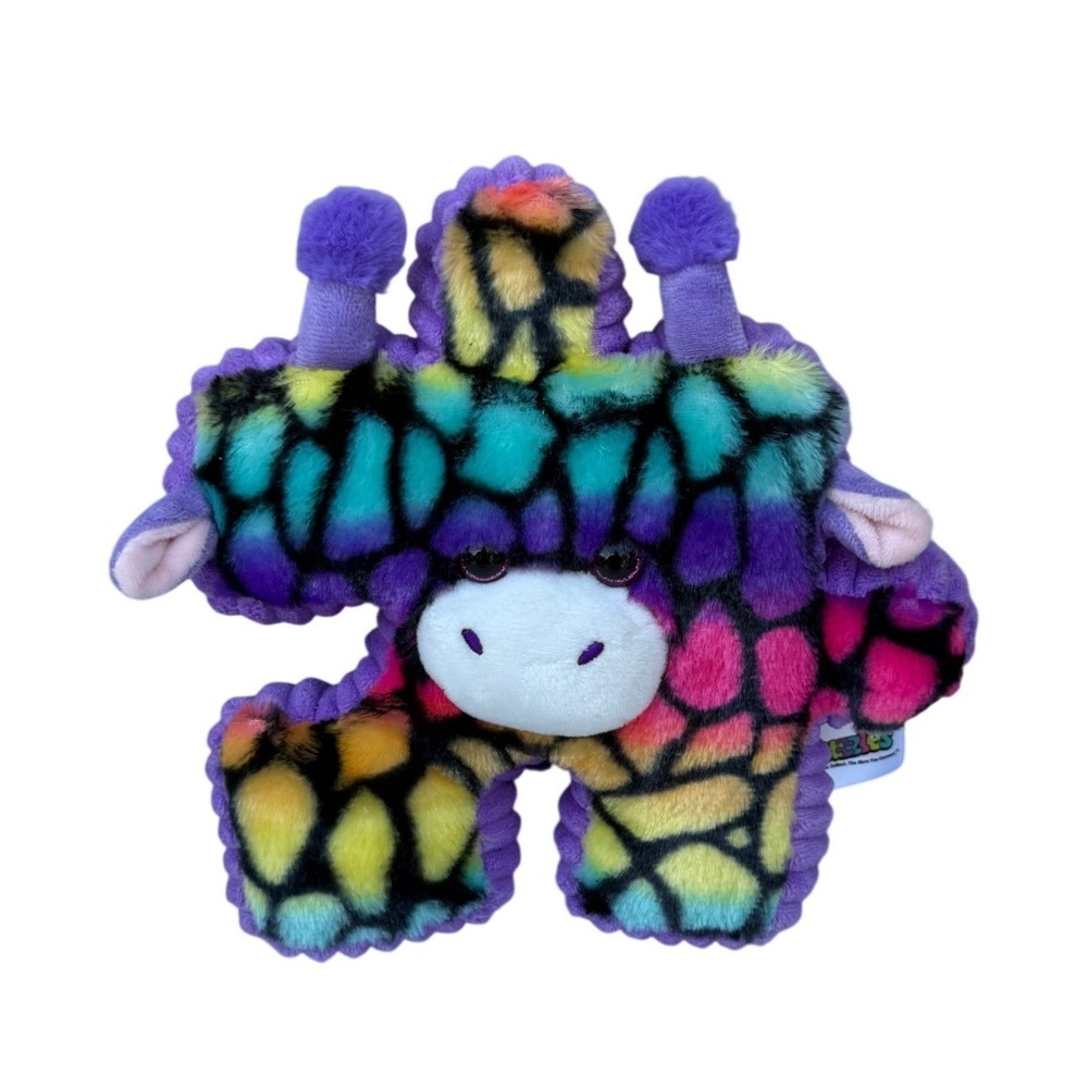 Pluzzles Rainbow Giraffe Puzzle Piece Plush Stuffed Animal Toy 9 Inch Purple